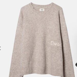 Elwood Women's Grey and Cream Knit Sweater Oatmeal XS